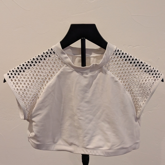 Forever 21 Tops - Forever 21 White Mesh Crop Top